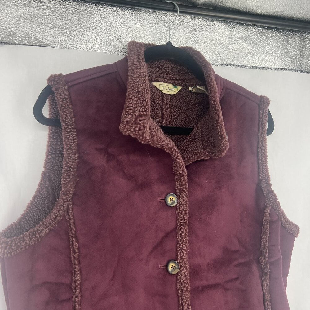LL Bean Vintage Womens Sherpa Vest Size L - Picture 6 of 12